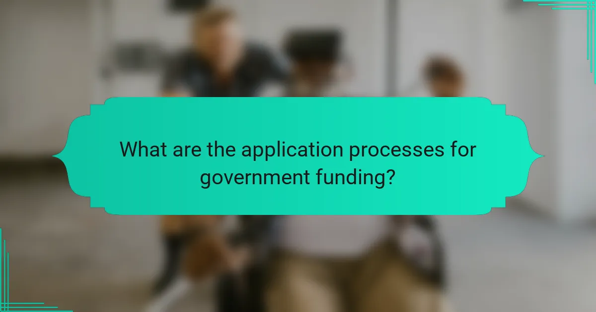 What are the application processes for government funding?