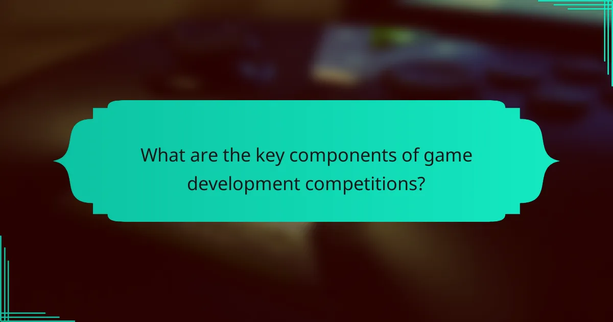 What are the key components of game development competitions?