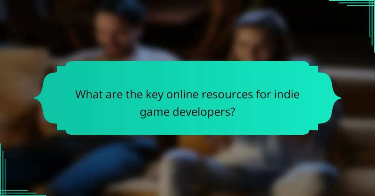 What are the key online resources for indie game developers?