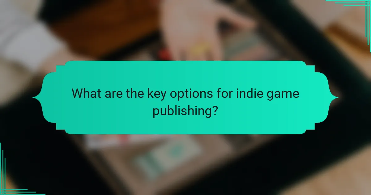 What are the key options for indie game publishing?