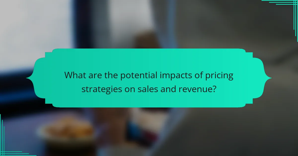 What are the potential impacts of pricing strategies on sales and revenue?