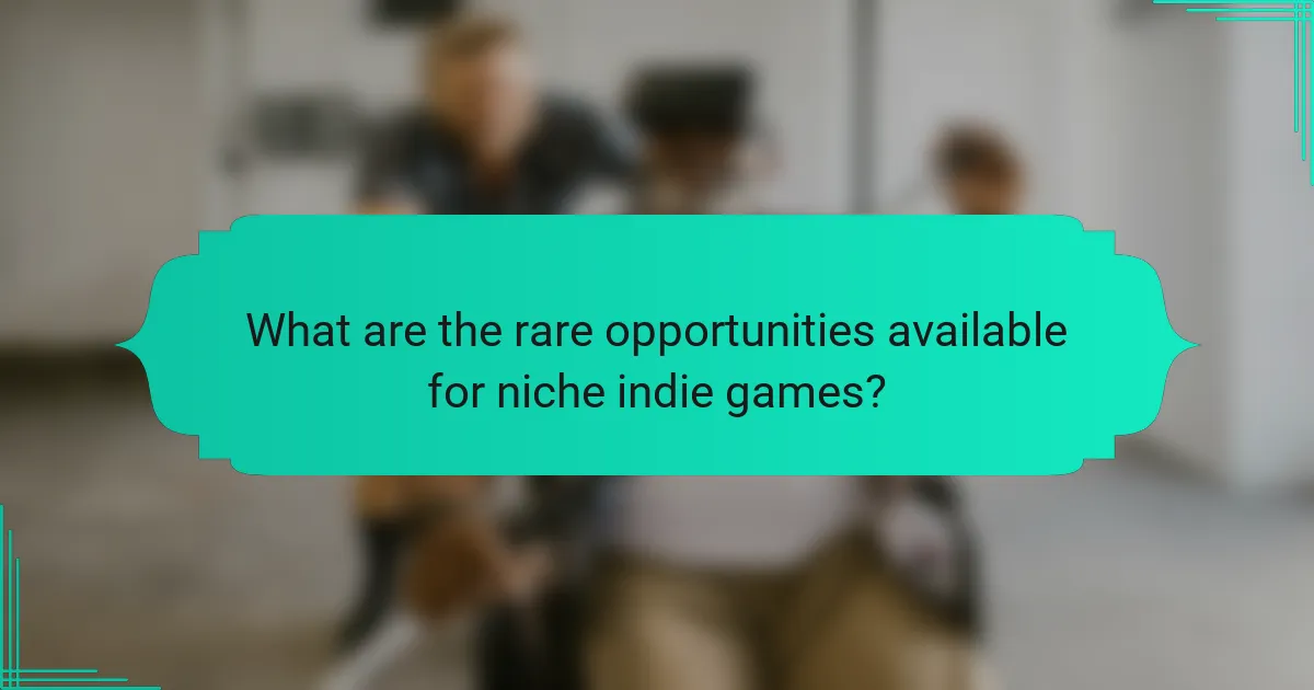 What are the rare opportunities available for niche indie games?