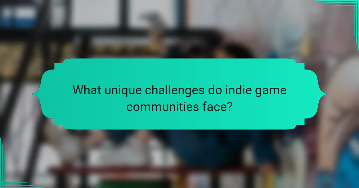 What unique challenges do indie game communities face?