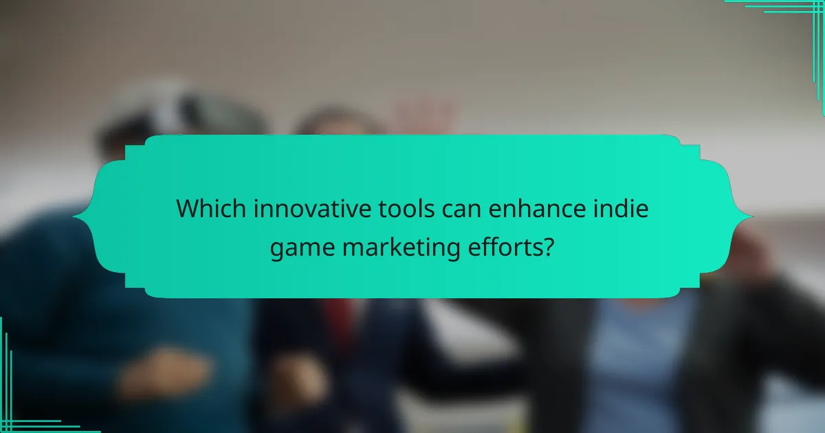 Which innovative tools can enhance indie game marketing efforts?